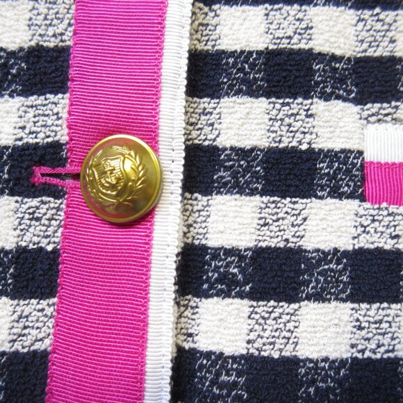 NWT J.Crew Grosgrain-trim Lady Jacket in Navy Ivory Check Gingham Tweed 8 - Picture 7 of 7